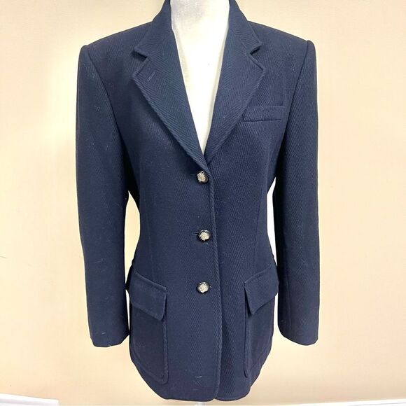 Ralph Lauren navy wool jacket , equestrian buttons Sz 6 - Picture 1 of 7